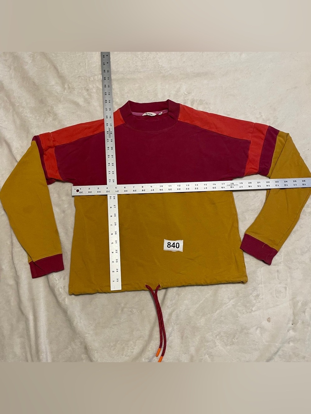 cotopaxi Colorblock Crewneck Pullover in Maroon, Red & Mustard